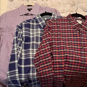 Men's Multi-Color Plaid and Checkered Shirt Set of 3